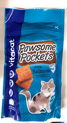 Pack of 2, Cat Treats, Pawsome Pockets With Salmon 65g... - Animalerie Amazon Royaume-Uni à 1.85€