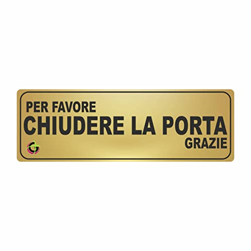 TARGHE ADESIVE ORO - per favore chiudere la porta grazie... - Auto & Moto Amazon Italie à 1.99€