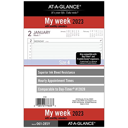 AT-A-GLANCE 2023 Weekly Planner Refill, Hourly, 12028... - Amazon Royaume-Uni à 3.81€