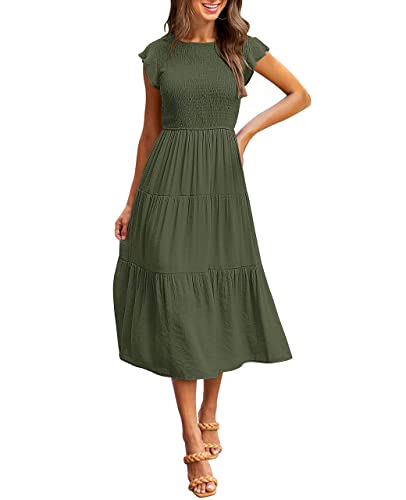 MEROKEETY Abito Midi Estivo a Maniche Corte a Smock da... - Home & Kitchen Amazon Italy à 14.15€