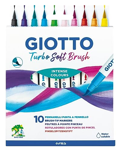 Giotto Turbo Soft Brush - Etui de 10 feutres - Jouets & Jeux en promo à 4.50€
