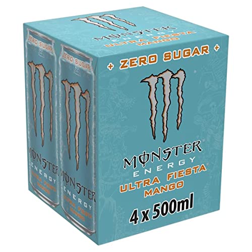 Monster Ultra Fiesta Mango Zero Sugar 4 x 500ml - Épicerie Amazon Royaume-Uni à 4.75€