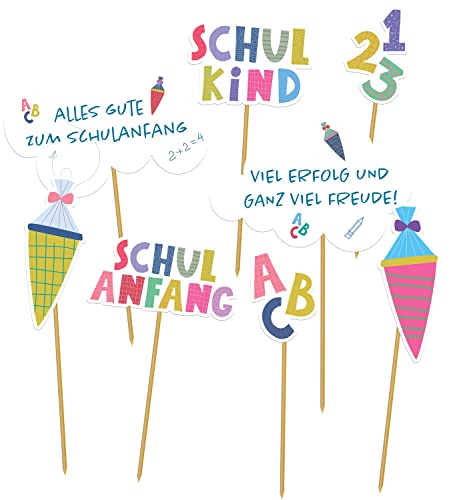 Folat 66083 Partypicker Schulanfang 11cm - 8 Stück - Loisirs Créatifs en promo à 1.85€