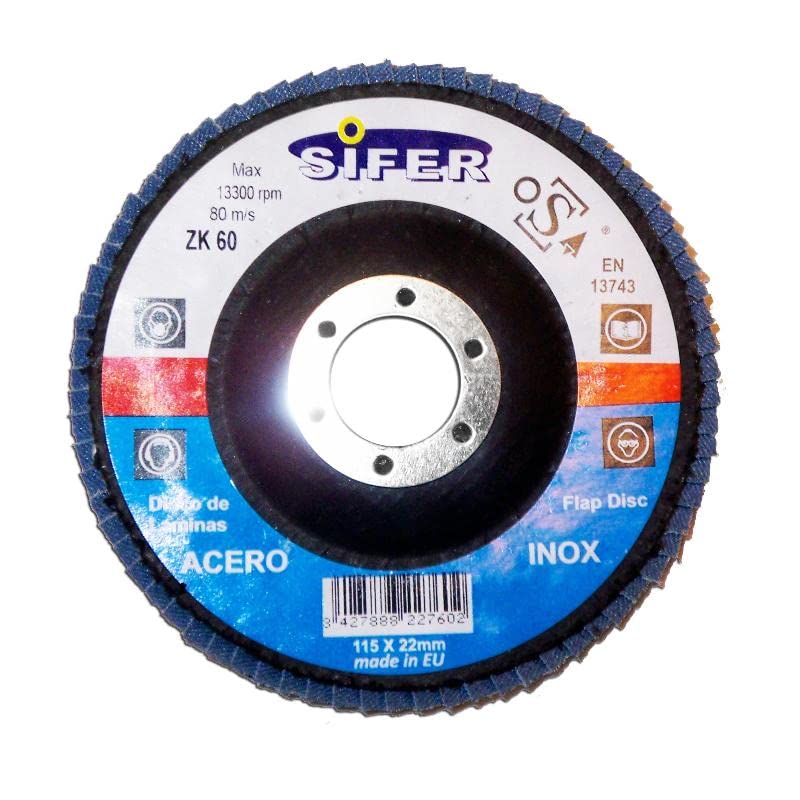 Sifer disco laminas lija acero inox 115x22. grano 40 - Bricolage & Outils Amazon Espagne à 2.60€