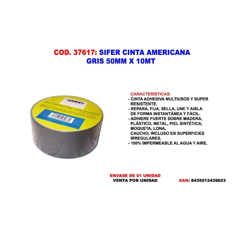 Sifer cinta americana gris 50mm x 10 mt - Bricolage & Outils Amazon Espagne à 2.18€
