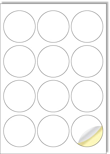 Creavvee 12 Round Label per Sheet, 25 A4 Sheets, Printable... - Maison & Cuisine en promo à 2.79€