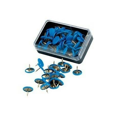 MASIDEF Disegno Puntine con Plastica Testina 100-Pezzi, Blu - Fournitures Bureau en promo à 0.96€