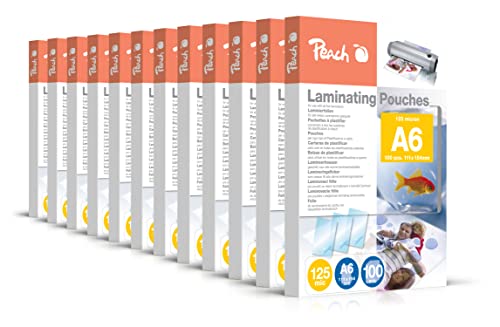 Peach Laminierfolie A6 - 125 mic - 12x100 pouches... - Maison & Cuisine Amazon Allemagne à 53.99€