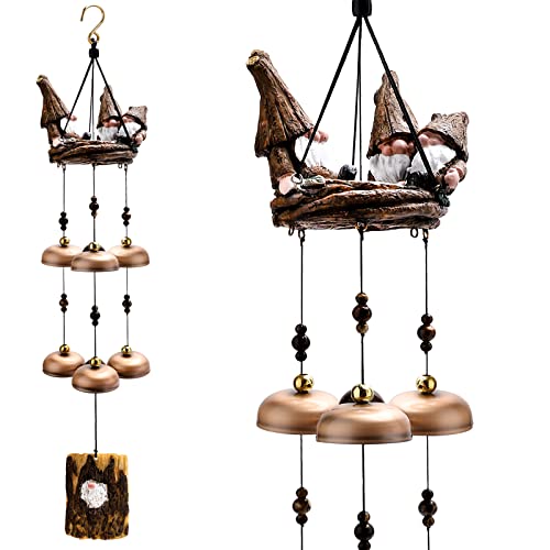 Wind Chimes for Outside, Gnome Wind Chimes with 6 Larger... - Garden & Outdoor Amazon UK à 9.44€