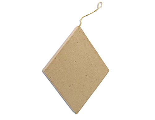 Pendant Paper mache rhombus Flat 15x1,5 cm. - Loisirs Créatifs Amazon Royaume-Uni à 0.94€