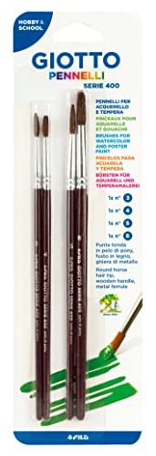 GIOTTO Pinceaux série 400 N.3,4,5,8, Pointe Ronde Poils de... - Jouets & Jeux en promo à 6.25€