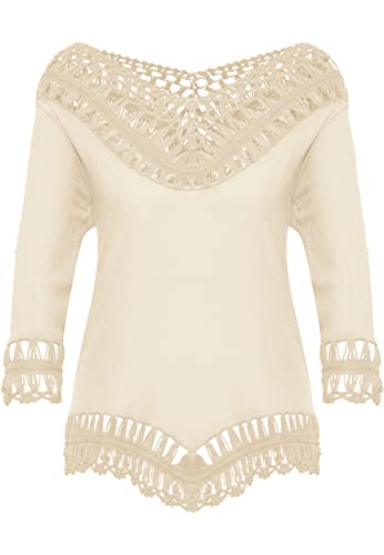IZIA Mahisha-Túnica con Ganchillo, Color Blanco, XL-XXL... - Mode & Vêtements Amazon Espagne à 20.74€