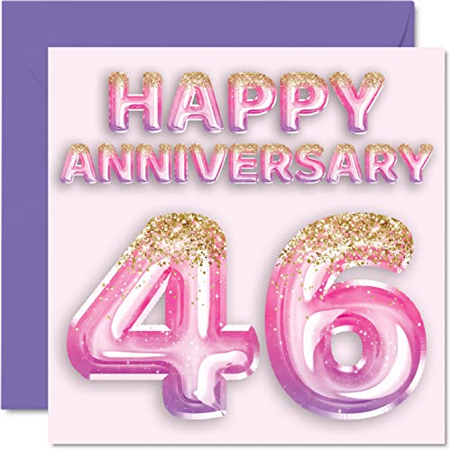 Stuff4 Bonita tarjeta de 46 aniversario para esposa, novia... - Nouvelle promo Amazon à 7.75€