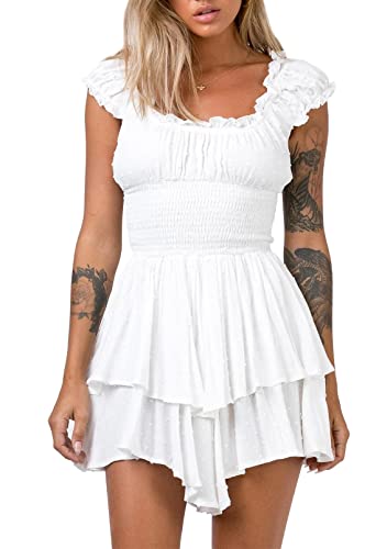 Viottiset Mameluco corto con volantes para mujer, hombros... - Amazon Espagne à 16.19€