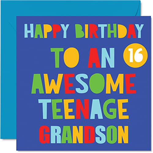 Fun 16th Birthday Cards for Grandson - Awesome Teenage... - Auto & Moto Amazon Royaume-Uni à 2.33€