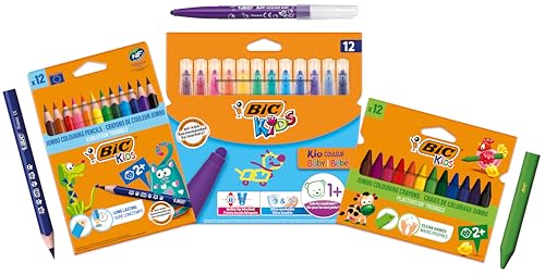 BIC Kids, Set Colori per Bambini, 12 Matite Colorate, 12... - Jouets & Jeux en promo à 13.89€