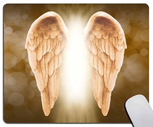 Golden Angel Wings on Golden Brown Bokeh Banner Mauspad for... - Fournitures Bureau Amazon Allemagne à 0.50€