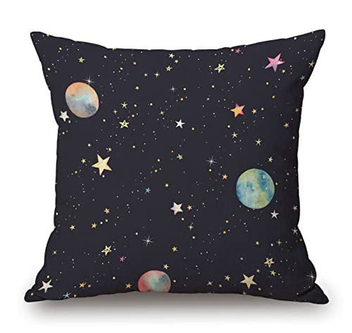 Colorful Stars and Planets Decorative Throw Pillow Cover... - Maison & Cuisine Amazon Royaume-Uni à 0.90€