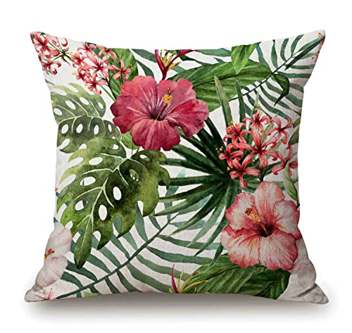 Solekla Throw Pillow Case Watercolor Tropical Floral... - Maison & Cuisine Amazon Royaume-Uni à 0.90€