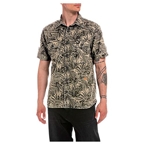 REPLAY M4061, Camisa Hombre, Multicolor (Sand With Print... - Jouets & Jeux Amazon Espagne à 40.89€