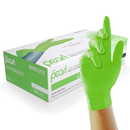 UNIGLOVES Lime Pearl Nitrile Examination Gloves... - Maison & Cuisine Amazon Royaume-Uni à 4.91€