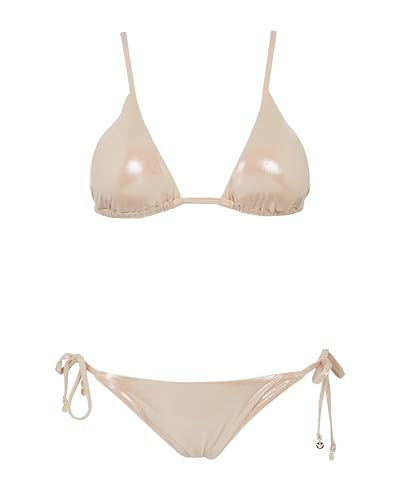 Emporio Armani Woman Micro Foil Dot Triangle Bikini Pink L - Deal du jour à 56.87€
