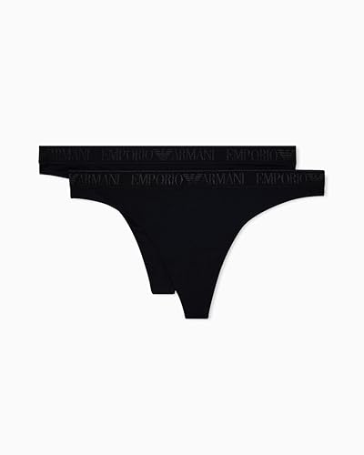 Emporio Armani Woman's Iconic Microfiber 2-Pack Thong Black... - Amazon Royaume-Uni à 23.33€