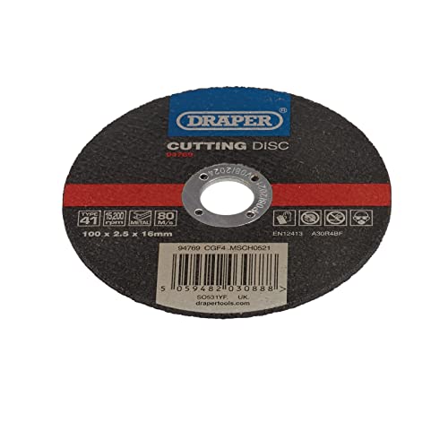 Draper 94769 Metal Cutting Disc, 100 x 2.5 x 16mm - Bricolage & Outils en promo à 1.20€