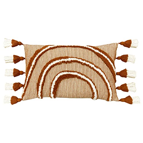 furn. Rainbow Tuft Cushion Cover, Cotton, Brick - Amazon Royaume-Uni à 4.76€