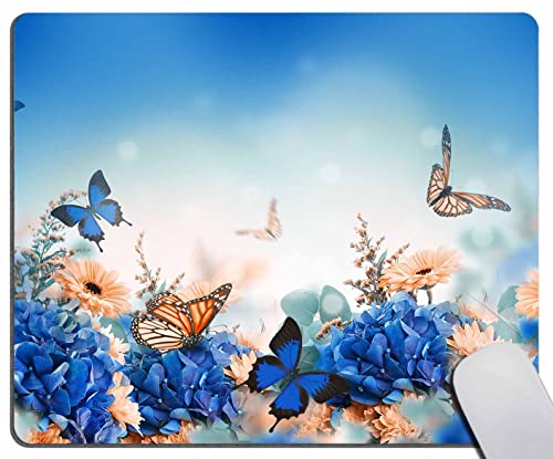 Mauspad mit blauen Schmetterlingen, Hortensien und... - Fournitures Bureau Amazon Allemagne à 0.50€