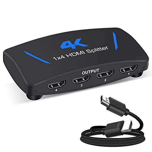 HDMI Splitter 1 in 4 Out, 4K HDMI Splitter, HDMI Splitter... - High-Tech & Électronique Amazon Allemagne à 3.79€