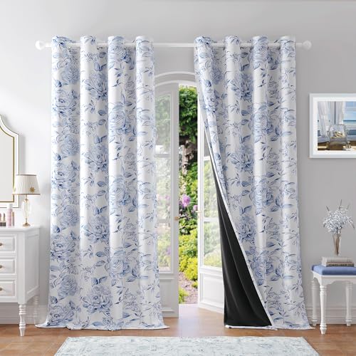 Beauoop Boho Floral Full Blackout Window Curtain Panels... - Maison & Cuisine Amazon Royaume-Uni à 25.48€