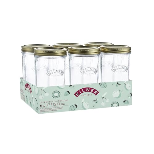 Kilner Wide Mouth Jars - 0.5Ltr (Box 6) Exclusive Set - Amazon Royaume-Uni à 22.55€