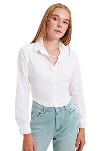 Trendyol Camisa básica Ajustada con Cuello para Mujer... - Bon plan à 9.13€
