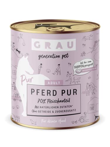 GRAU – das Original – Nassfutter für Hunde - Pferd Pur, 6er... - Animalerie Amazon Allemagne à 4.59€