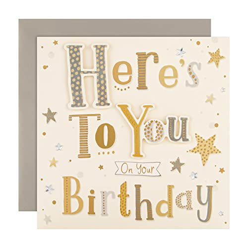 Hallmark Birthday Card - Classic Gold and Silver Text Based... - Auto & Moto Amazon Royaume-Uni à 2.66€