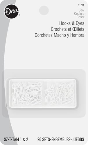 Dritz, Taille 1 et 2, blanc, 20 ensembles de crochets et... - Loisirs Créatifs en promo à 8.93€