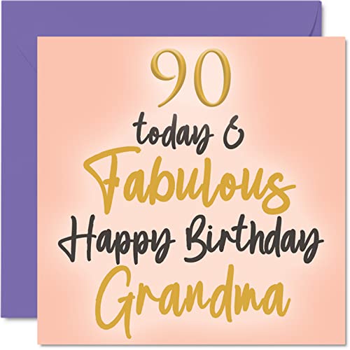 Fabulous 90th Birthday Cards for Grandma - 90 Today &... - Auto & Moto Amazon Royaume-Uni à 2.73€