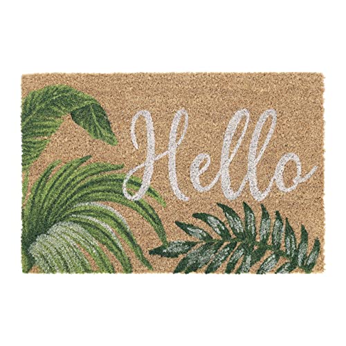 Relaxdays Hello Leaves Doormat Coir Rubber, 40 x 60 cm... - Nouvelle promo Amazon à 20.48€