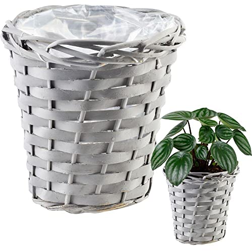 Vilde Jardinière en osier tressé pour pot de fleurs Gris 16... - Jardin & Extérieur Amazon France à 11.87€