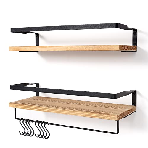 AGM Floating Shelves Wall Mounted Shelf, Wooden Wall... - Maison & Cuisine Amazon Royaume-Uni à 16.98€