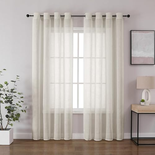 CUCRAF Leinen Voile Vorhänge mit Ösen Gardine für... - Home & Kitchen Amazon Germany à 11.39€