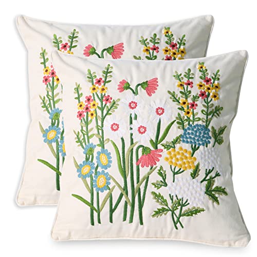 Pilmandu Set of 2 Embroidered Decorative Throw Pillow... - Maison & Cuisine Amazon Royaume-Uni à 17.28€
