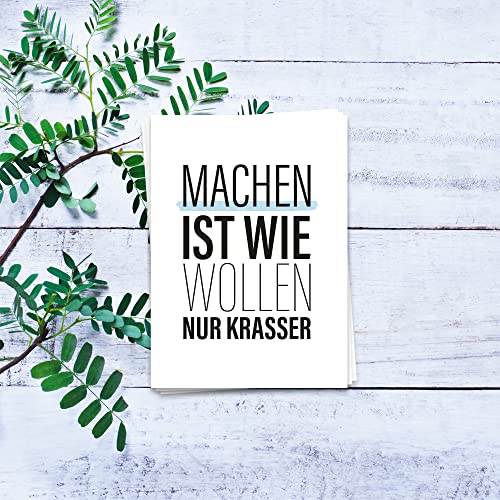 Ulrike Wathling Postkarte mit Spruch 'Machen ist wie... - Loisirs Créatifs Amazon Allemagne à 1.50€