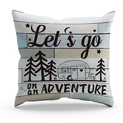 BXFAHZJ Funny Let’s Go On an Adventure Throw Pillow Cover... - Maison & Cuisine Amazon Royaume-Uni à 1.00€