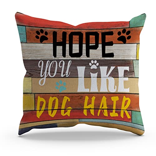 BXFAHZJ Funny Hope You Like Dog Hair Throw Pillow Cover... - Maison & Cuisine en promo à 1.00€