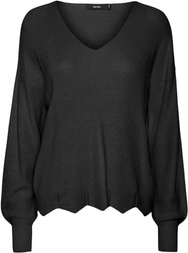 Vero Moda VMNEWLEXSUN Scallop LS V-Neck Pull GA - Amazon Germany à 10.58€
