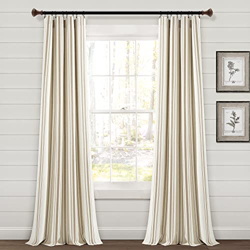 Lush Decor Farmhouse Stripe Yarn Dyed Cotton Window Curtain... - Maison & Cuisine Amazon Royaume-Uni à 27.96€
