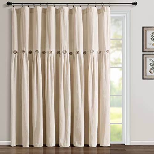 Lush Decor Linen Button Farmhouse Curtains, Single Panel... - Maison & Cuisine Amazon Royaume-Uni à 41.09€