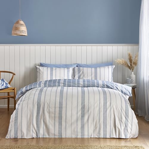 Catherine Lansfield Harbour Stripe Parure de lit réversible... - Maison & Cuisine Amazon France à 26.43€